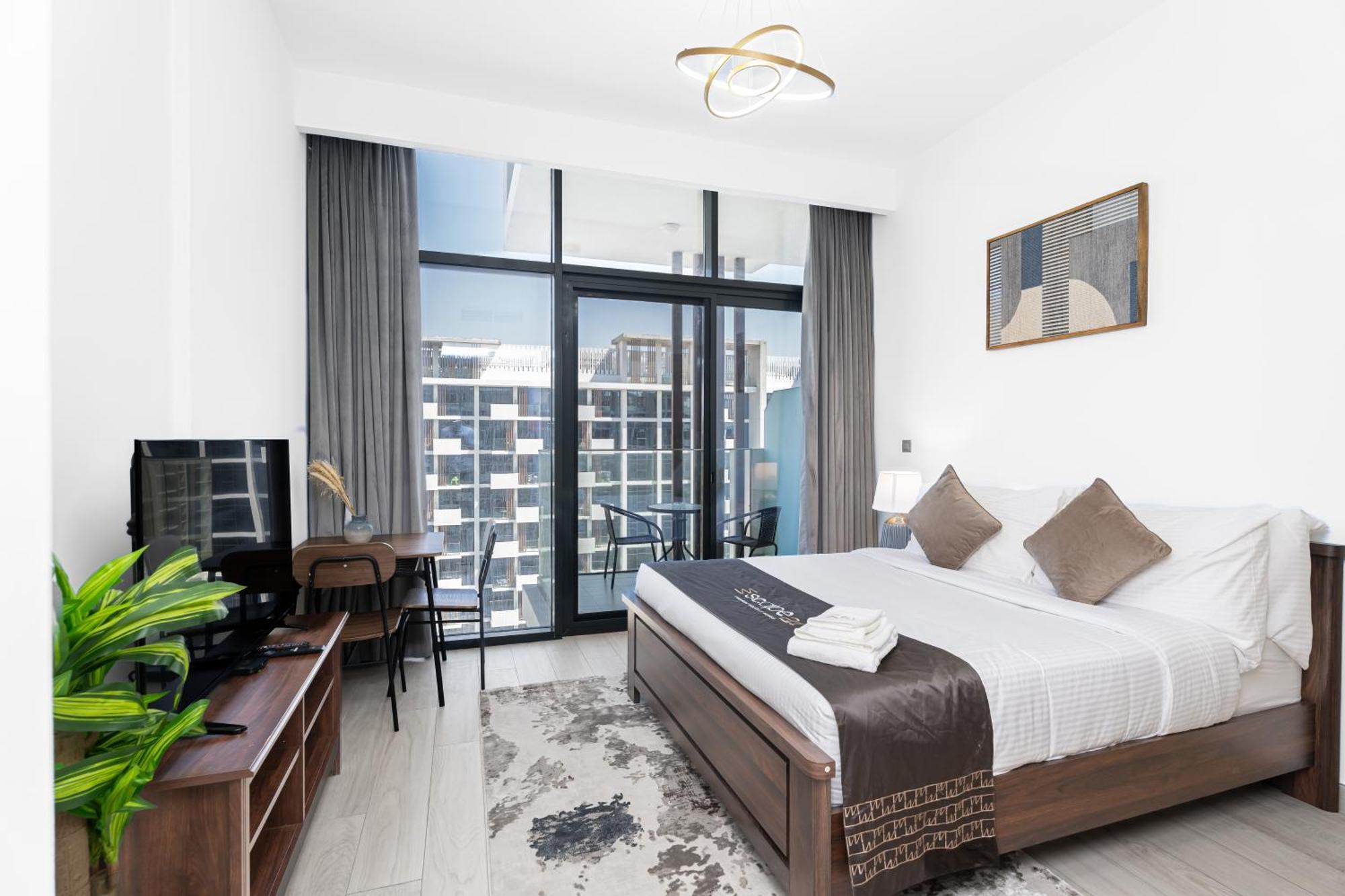 Escape24 Stylish Studio Azizi Riviera 8 Meydan One Dubai Bagian luar foto