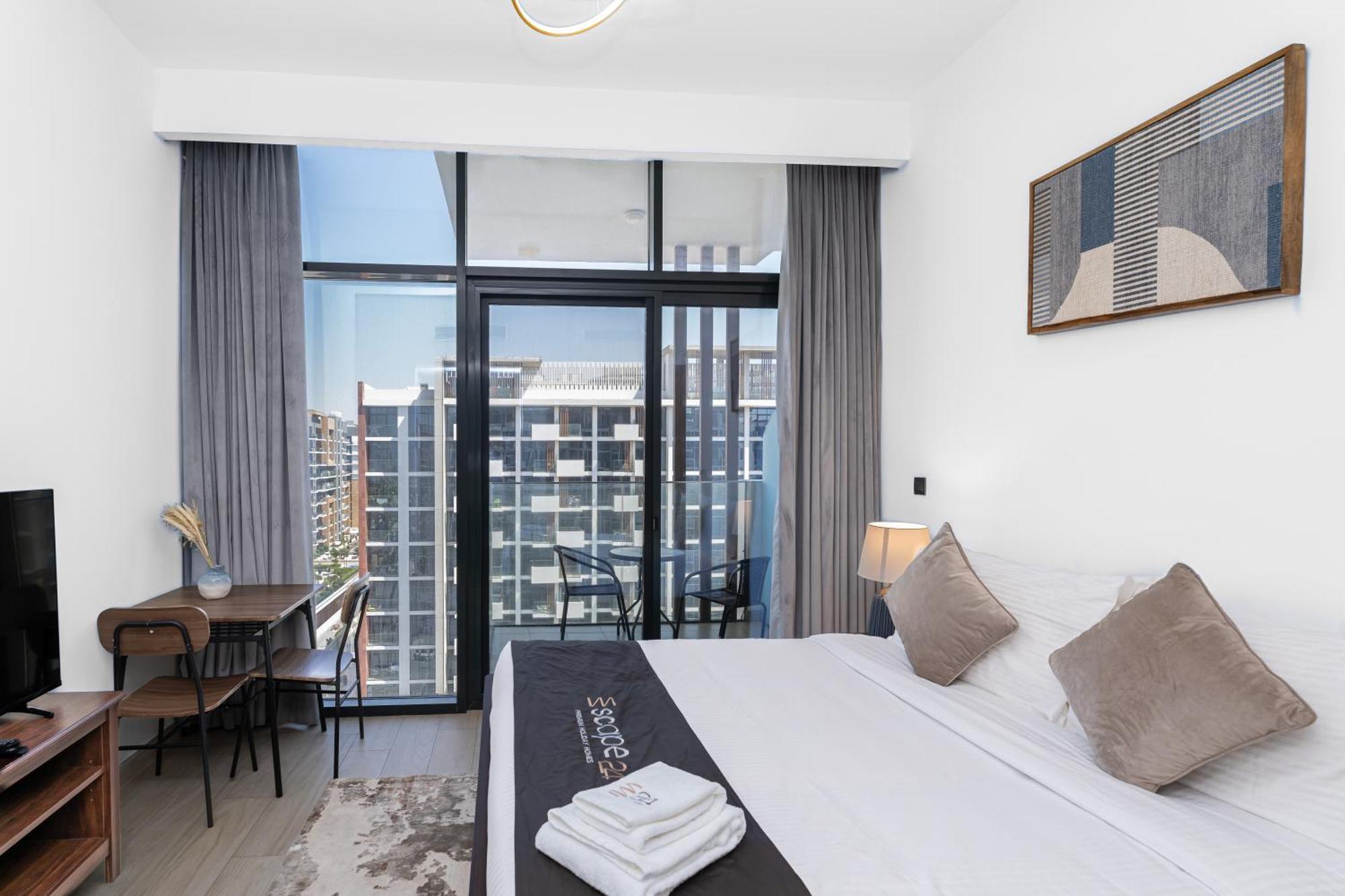 Escape24 Stylish Studio Azizi Riviera 8 Meydan One Dubai Bagian luar foto