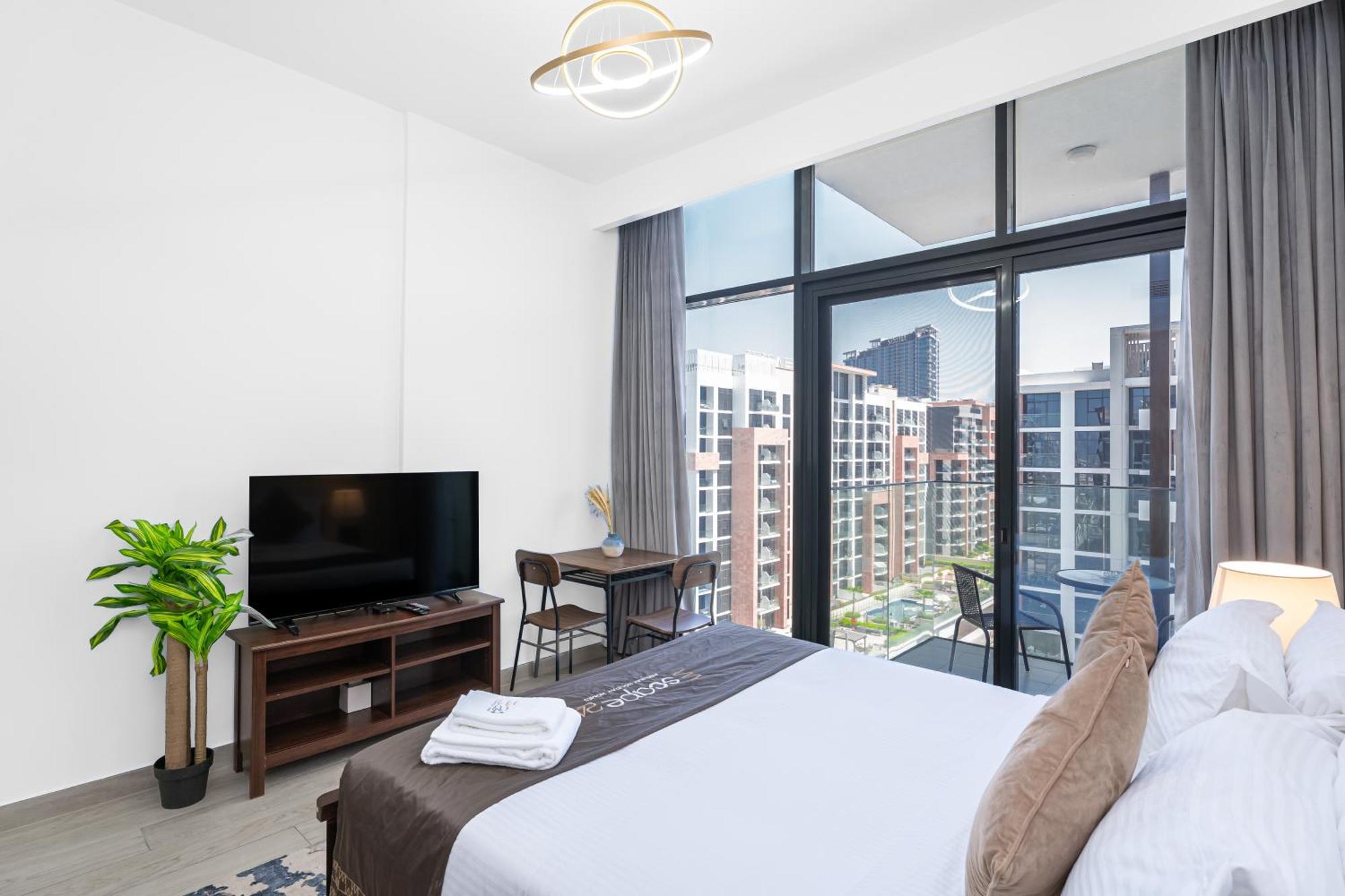 Escape24 Stylish Studio Azizi Riviera 8 Meydan One Dubai Bagian luar foto