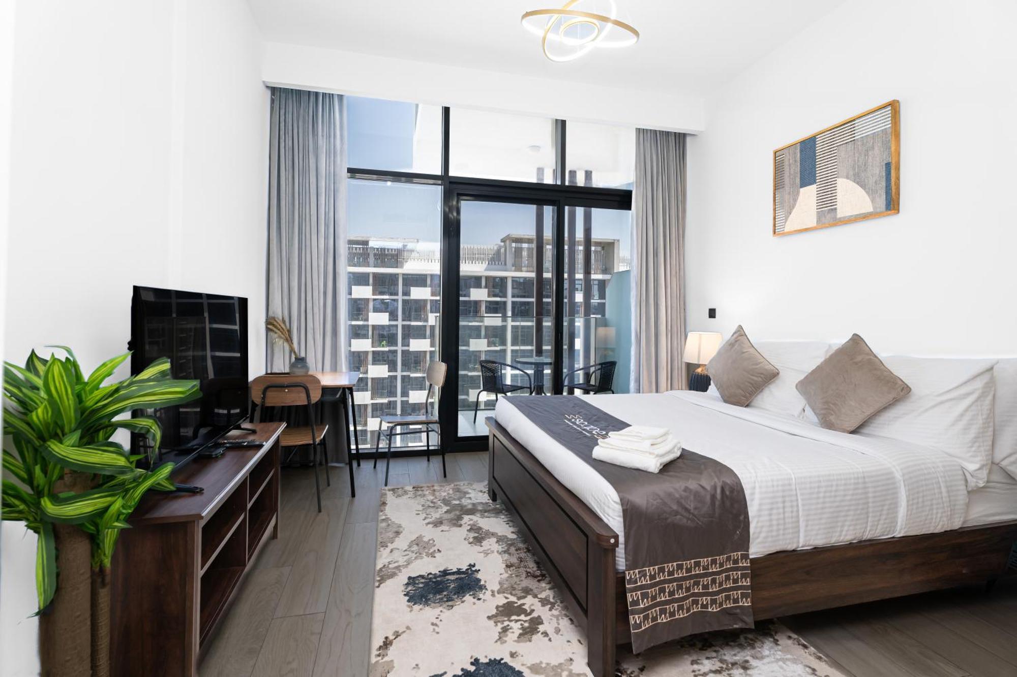 Escape24 Stylish Studio Azizi Riviera 8 Meydan One Dubai Bagian luar foto